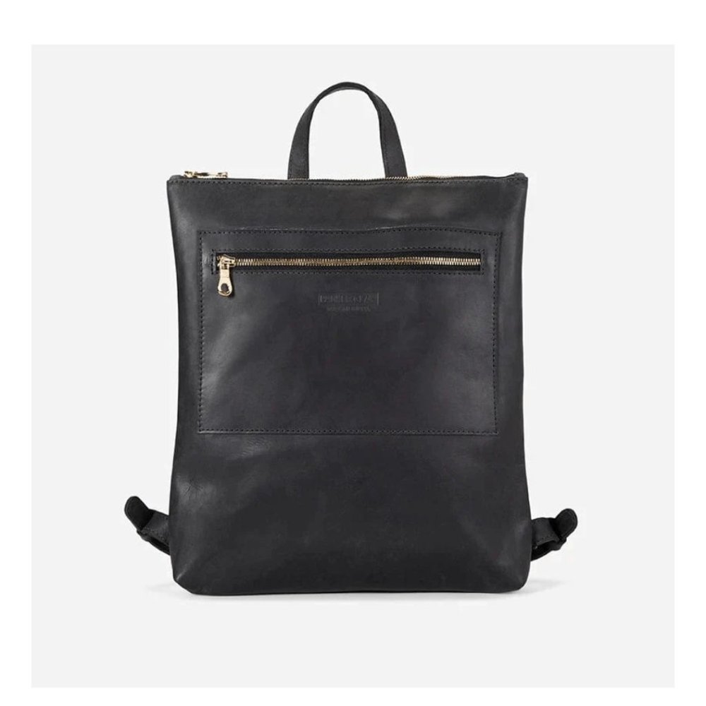 Parker Clay Black Leather Miramar Backpack